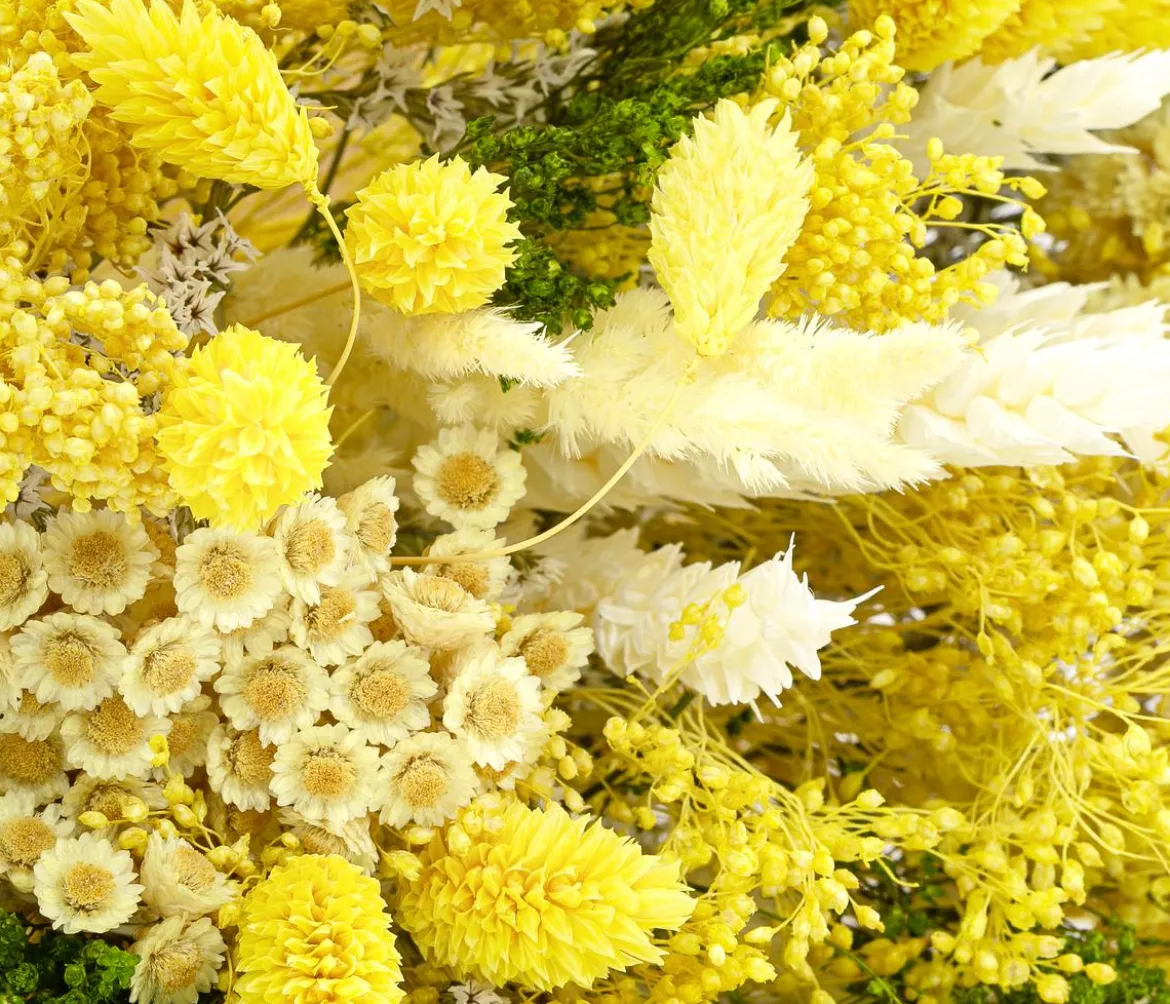 Trockenblumenbouquet Harmonie, gelb