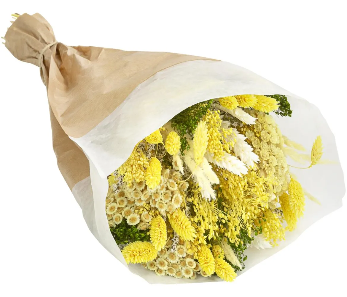 Trockenblumenbouquet Harmonie, gelb