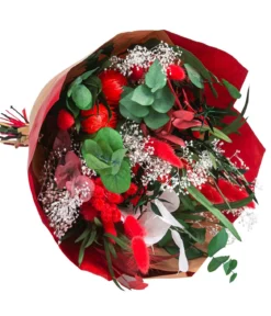 Trockenblumenbouquet Primavera, rot