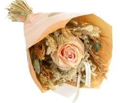 Trockenblumenbouquet Seidenglanz Peach
