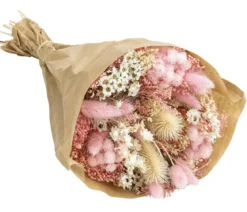 Trockenblumenbouquet Wow, natur/pink