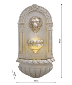 Ubbink Acqua Arte Polyresin-Wandbrunnen Assoro mit LED-Beleuchtung, ca. H80 cm