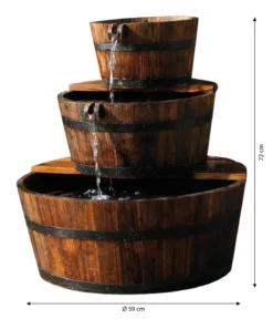 Ubbink Holz-Gartenbrunnen Edinburgh, Ø 59 x 72 cm