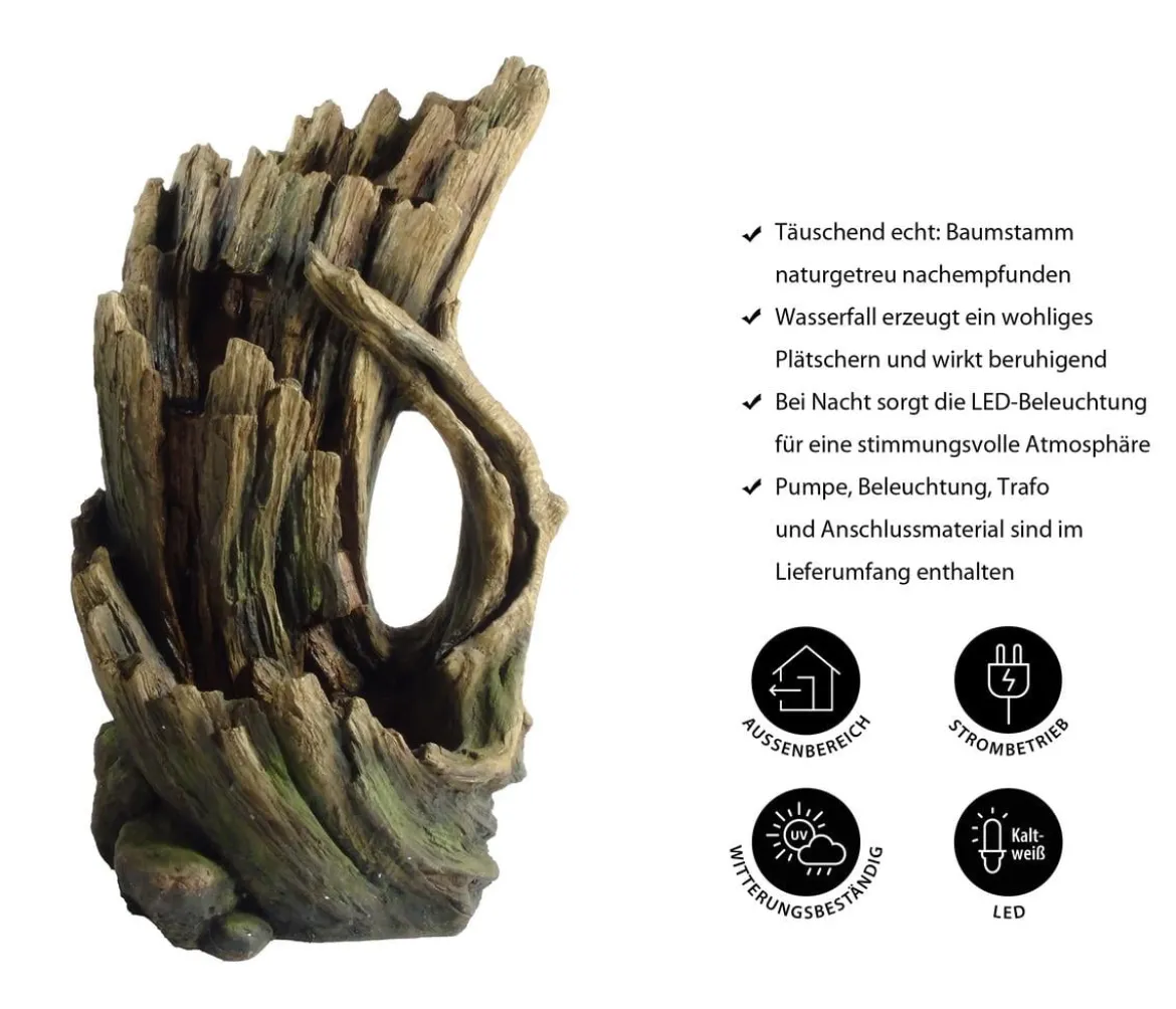 Ubbink Polyresin-Gartenbrunnen Mini-Wasserfall Alcamo, ca. B51/H78/T36 cm