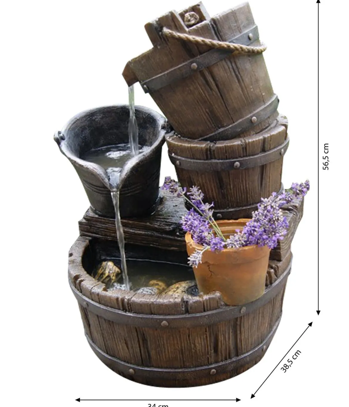 Ubbink Polyresin-Gartenbrunnen Halifax, ca. B34/H56,5/T38,5 cm