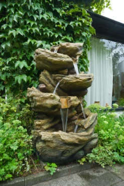 Ubbink Polyresin-Gartenbrunnen Wasserfall Sedona, ca. B77/H134/T55 cm