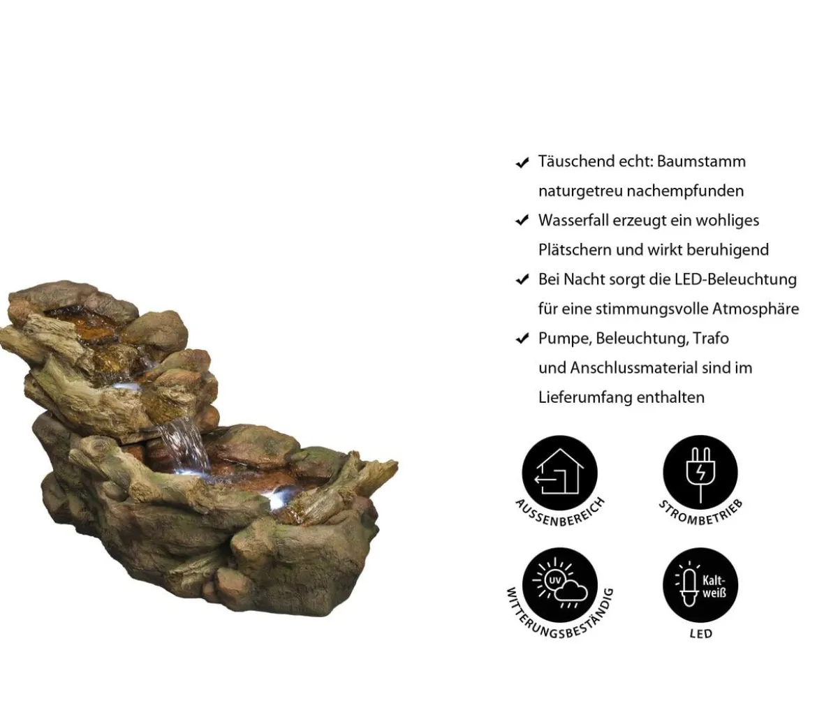 Ubbink Polyresin-Gartenbrunnen Wasserfall Aspen, ca. B50/H50/T105 cm