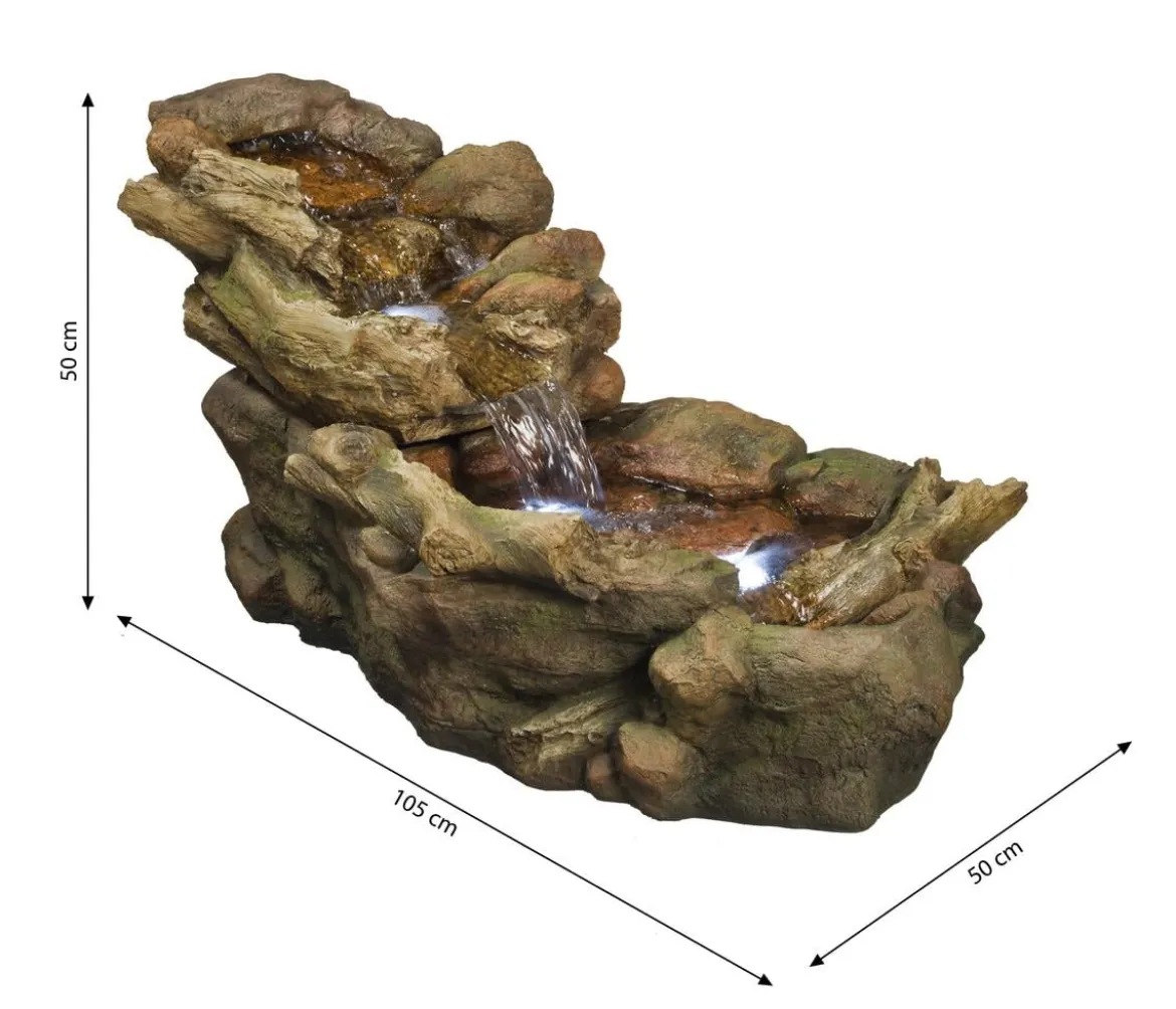 Ubbink Polyresin-Gartenbrunnen Wasserfall Aspen, ca. B50/H50/T105 cm