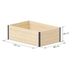 Upyard Holz-Hochbeet GardenBox I-Box, ca. B120/H40/T80 cm