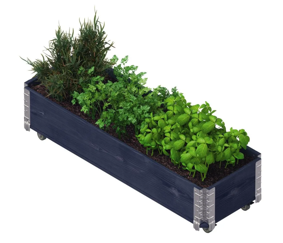 Upyard Holz-Kräuterkasten HerbsBox mit Rollen, ca. B120/H20/T40 cm