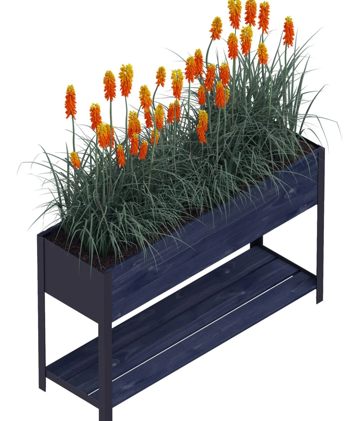 Upyard Holz-Pflanzkasten ModernBox mit Ablage, ca. B118/H72/T36 cm