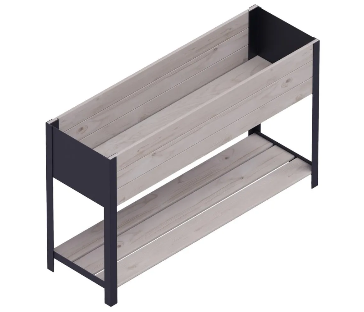 Upyard Holz-Pflanzkasten ModernBox mit Ablage, ca. B118/H72/T36 cm