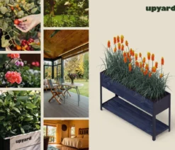 Upyard Holz-Pflanzkasten ModernBox mit Ablage, ca. B118/H72/T36 cm