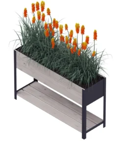 Upyard Holz-Pflanzkasten ModernBox mit Ablage, ca. B118/H72/T36 cm