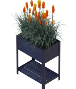 Upyard Holz-Pflanzkasten ModernBox mit Ablage, ca. B58/H72/T36 cm