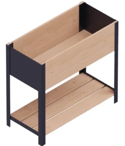 Upyard Holz-Pflanzkasten ModernBox mit Ablage, ca. B78/H72/T36 cm
