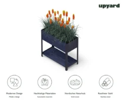 Upyard Holz-Pflanzkasten ModernBox mit Ablage, ca. B78/H72/T36 cm