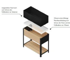 Upyard Holz-Pflanzkasten ModernBox mit Ablage, ca. B78/H72/T36 cm