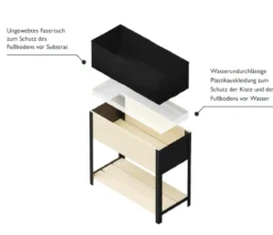 Upyard Holz-Pflanzkasten ModernBox mit Ablage, ca. B78/H72/T36 cm