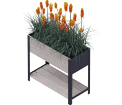 Upyard Holz-Pflanzkasten ModernBox mit Ablage, ca. B78/H72/T36 cm