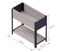 Upyard Holz-Pflanzkasten ModernBox mit Ablage, ca. B78/H72/T36 cm
