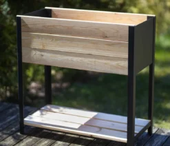 Upyard Holz-Pflanzkasten ModernBox mit Ablage, ca. B78/H72/T36 cm