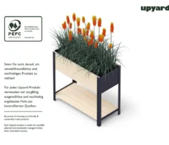 Upyard Holz-Pflanzkasten ModernBox mit Ablage, ca. B78/H72/T36 cm