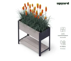 Upyard Holz-Pflanzkasten ModernBox mit Ablage, ca. B78/H72/T36 cm