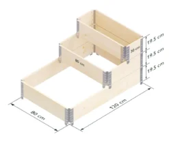 Upyard Holz-Stufenbeet, Variante 2, ca. B120/H58,5/T80 cm