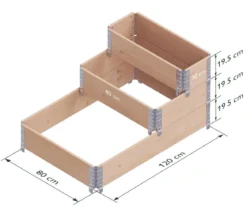 Upyard Holz-Stufenbeet, Variante 2, ca. B120/H58,5/T80 cm