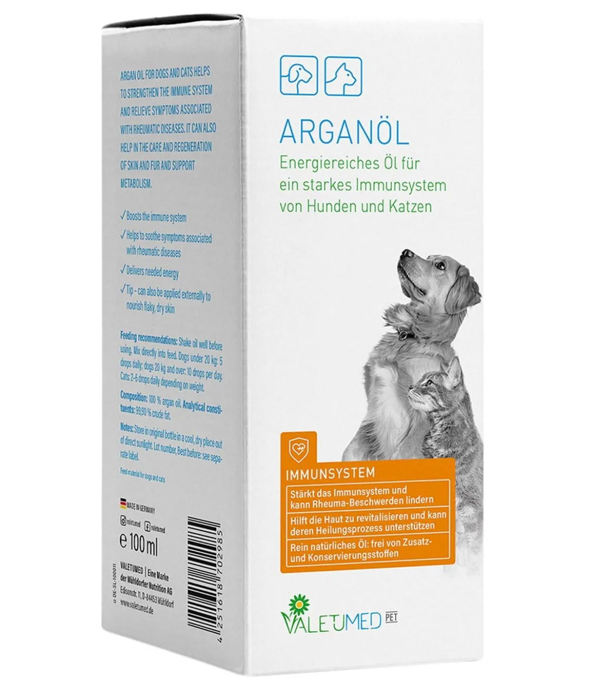 Valetumed Ergänzungsfutter für Hunde & Katzen Arganöl, 100 ml