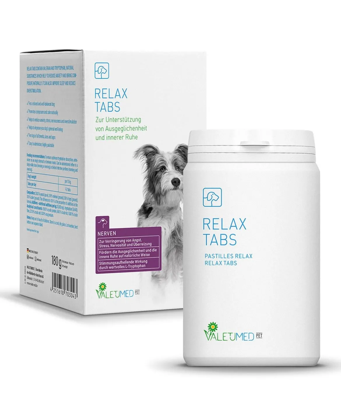 Valetumed Ergänzungsfutter für Hunde Relax Tabs, 180 g