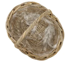 Van der Leeden Rattan-Korb mit Henkel, oval, braun