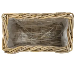 Van der Leeden Rattan-Pflanzkasten, graubraun