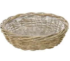 Van der Leeden Rattan-Pflanzschale, braun, Ø 41 cm