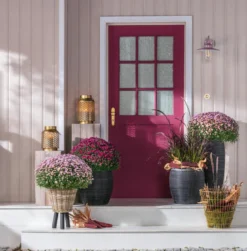 Van der Leeden Rattan-Topf mit Füßen, rund, grau