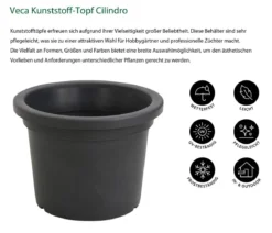 Veca Kunststoff-Topf Cilindro, rund