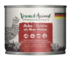 Venandi Animal Nassfutter für Katzen Monoprotein, Adult, 200 g