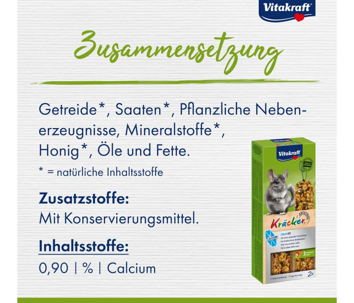 Vitakraft® Kräcker® Original Calci-Fit für Chinchillas, 2er Pack