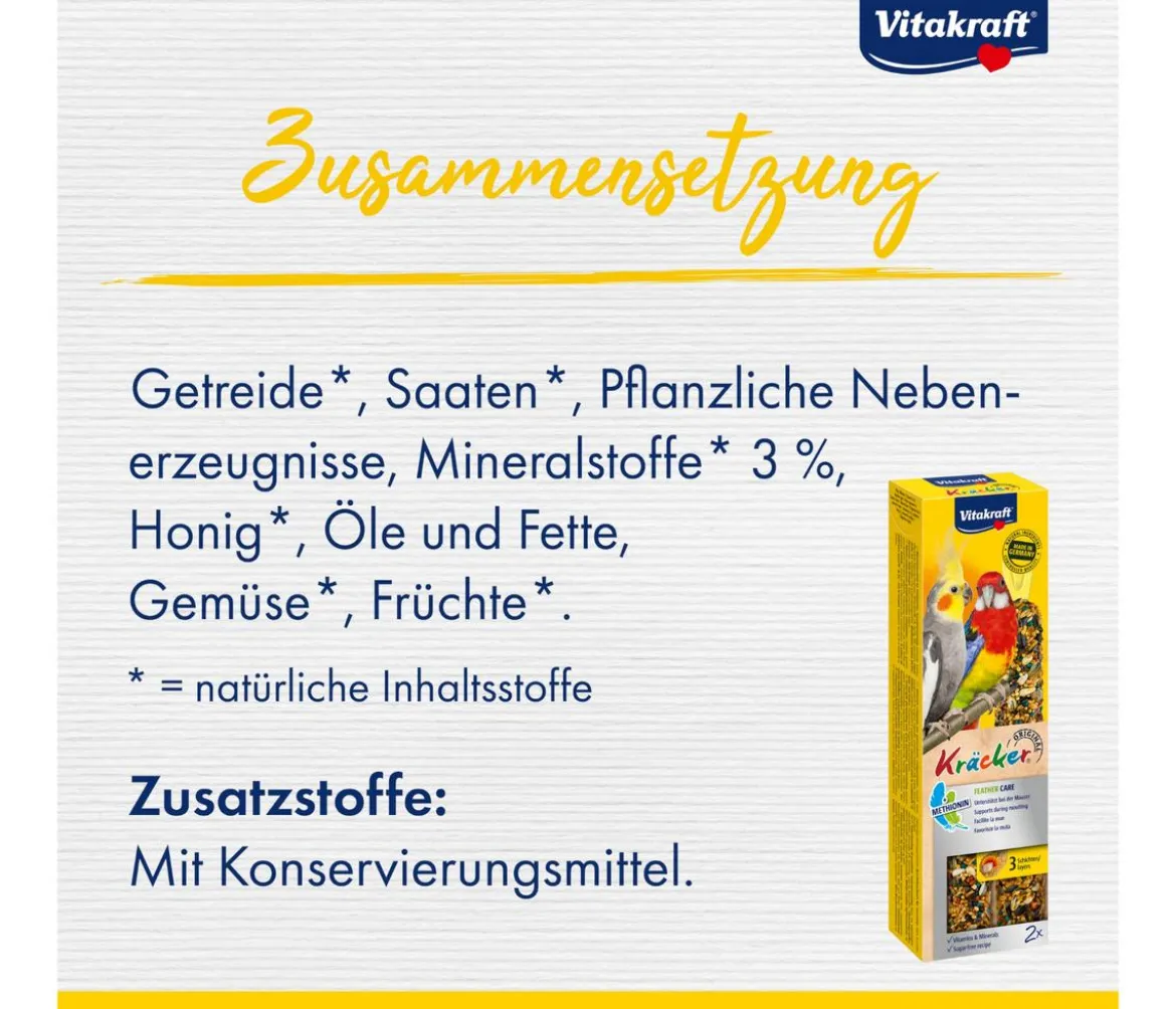Vitakraft® Kräcker® Original Feather Care für Großsittiche, 2er Pack