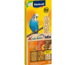Vitakraft® Kräcker® Original Mix + Honig / Orange / PopCorn für Wellensittiche, 3er Pack