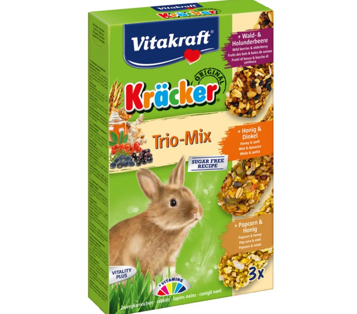 Vitakraft® Nagersnack Kräcker® Trio Mix, Waldbeere, Honig & Popcorn