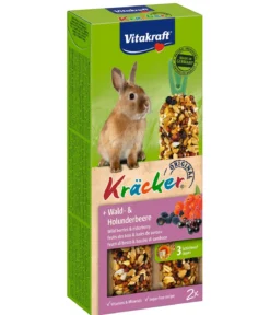 Vitakraft® Nagersnack Kräcker® Original Wald- + Holunderbeere für Zwergkaninchen, 2er Pack