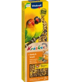 Vitakraft® Vogelsnack Kräcker® Original Honig + Sesam für kleine Papageien, 2er Pack