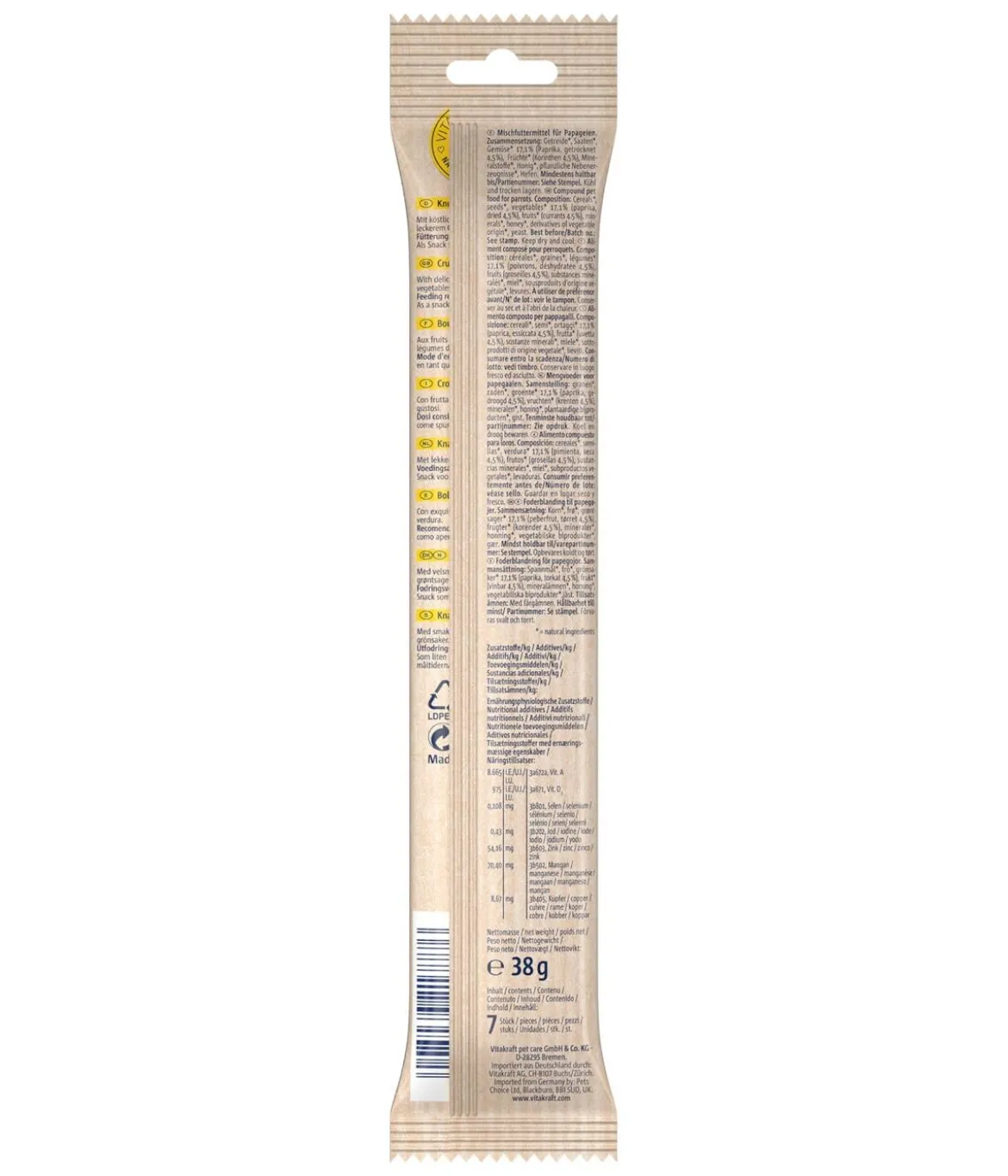 Vitakraft® Vogelsnack Vita Nature® Rollinis® für Papageien