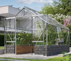Vitavia Gewächshaus Cassiopeia 9900 ESG, inkl. Sockelmauer Basalt