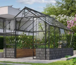 Vitavia Gewächshaus Cassiopeia 9900 ESG, inkl. Sockelmauer Basalt