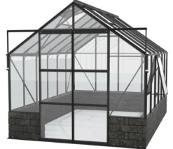 Vitavia Gewächshaus Cassiopeia 9900 ESG, inkl. Sockelmauer Basalt