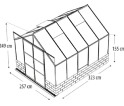 Vitavia Gewächshaus Cassiopeia 8300 ESG/NSG, inkl. Sockelmauer Basalt