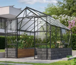 Vitavia Gewächshaus Cassiopeia 8300 ESG/NSG, inkl. Sockelmauer Basalt